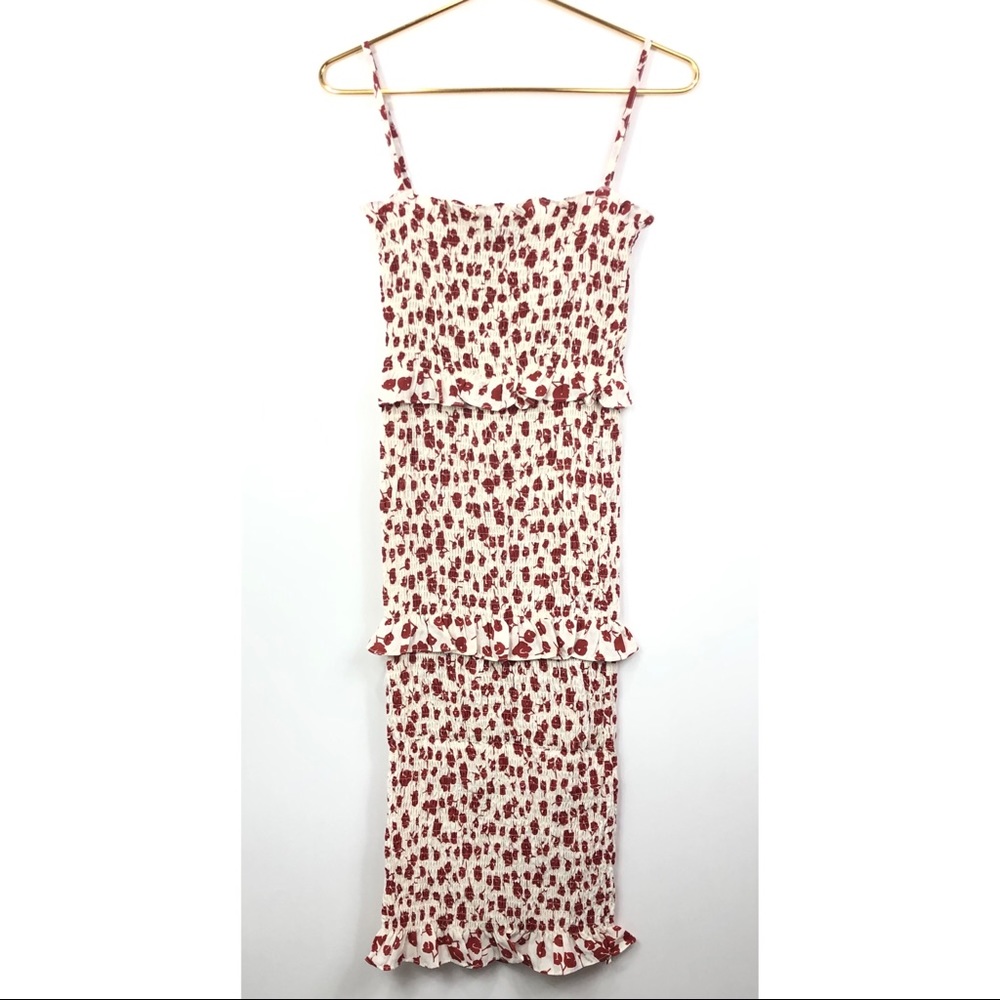 Two Little Sisters Smocked Floral Tiered Summer Midi Dress 8
